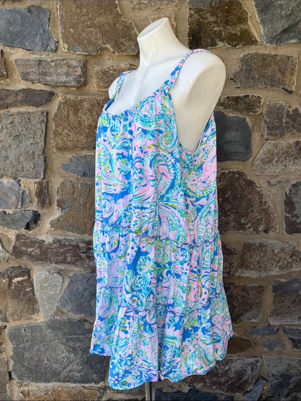 Lilly Pulitzer Tiered 'Loro Swing Dress' in Multi Dream Team Print Size XXL - Picture 9 of 10